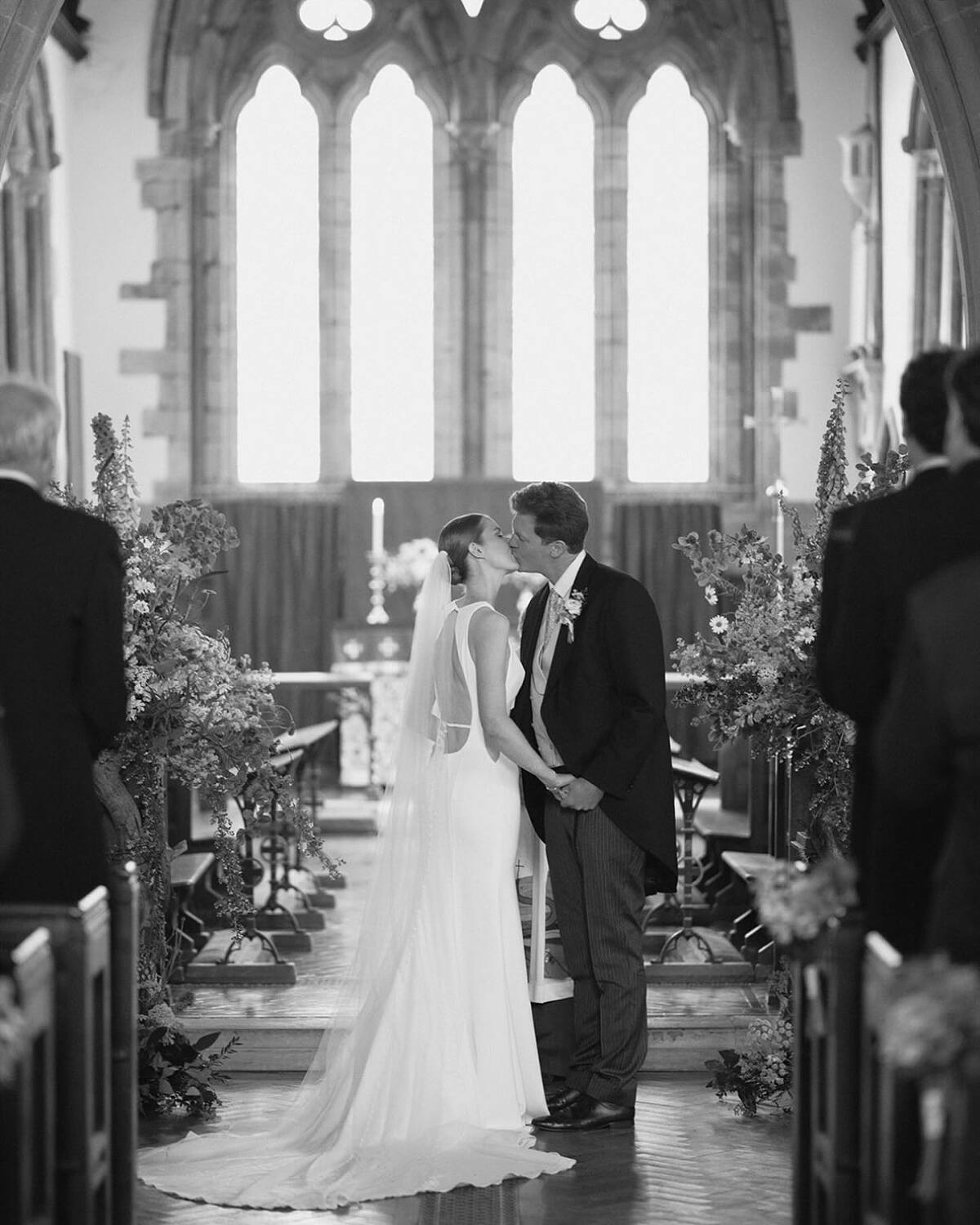 Cotswolds Church Weddings Bride and Groom First Kiss