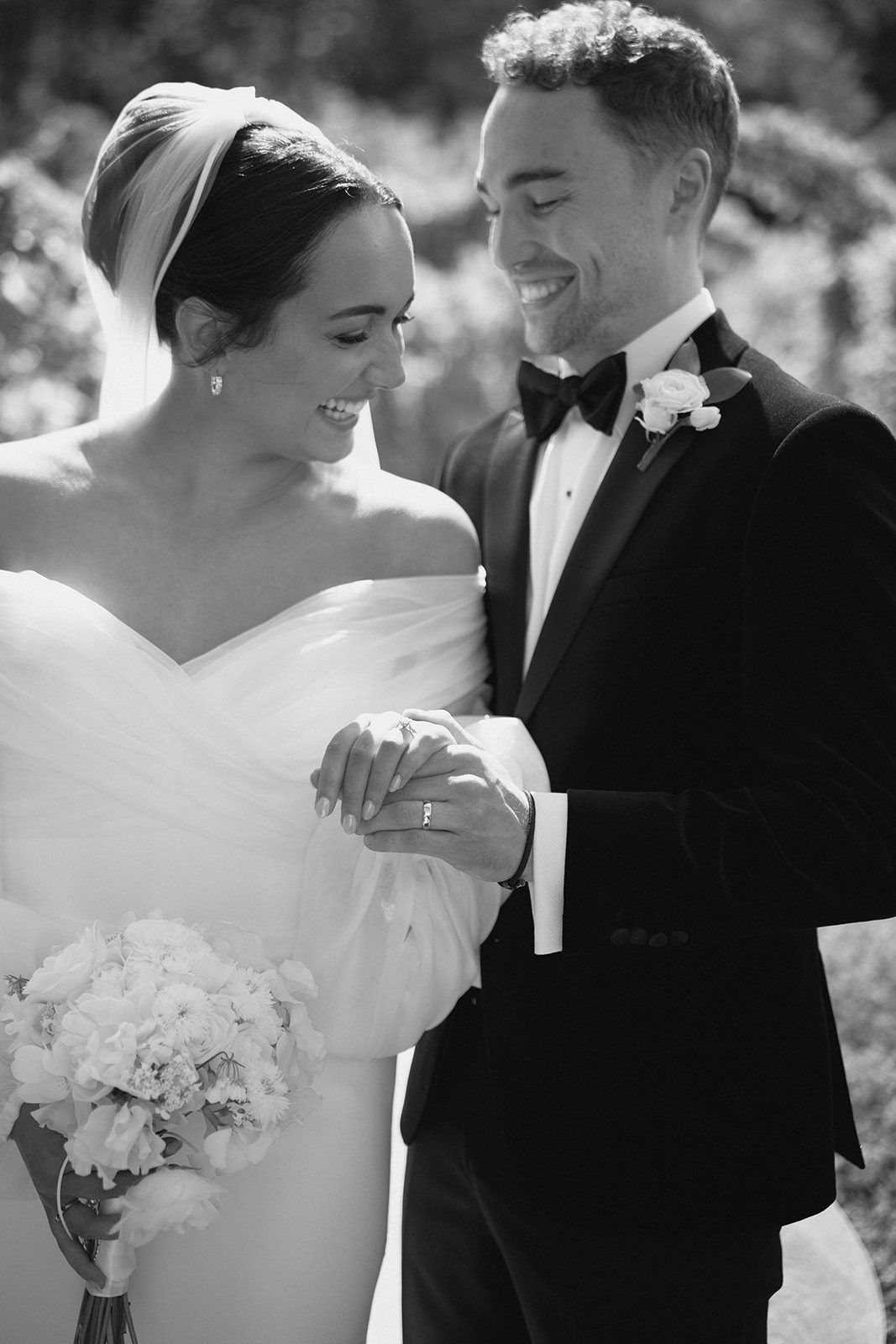 Bride and groom in candid moment